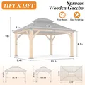 11x13 Spruce Wood Gazebo (Orange): view 4