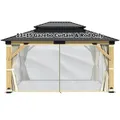 GARTOO 13x15 gazebo curtain and netting accessory kit with mounting rod