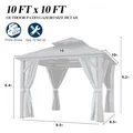 9.5x9.5 Hardtop Gazebo, Double Roof (Black): view 2